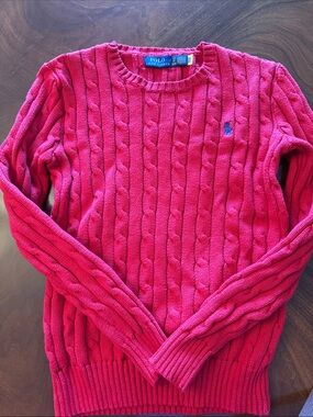 Polo by Ralph Lauren Women's Hot Pink Cable Knit Sweater